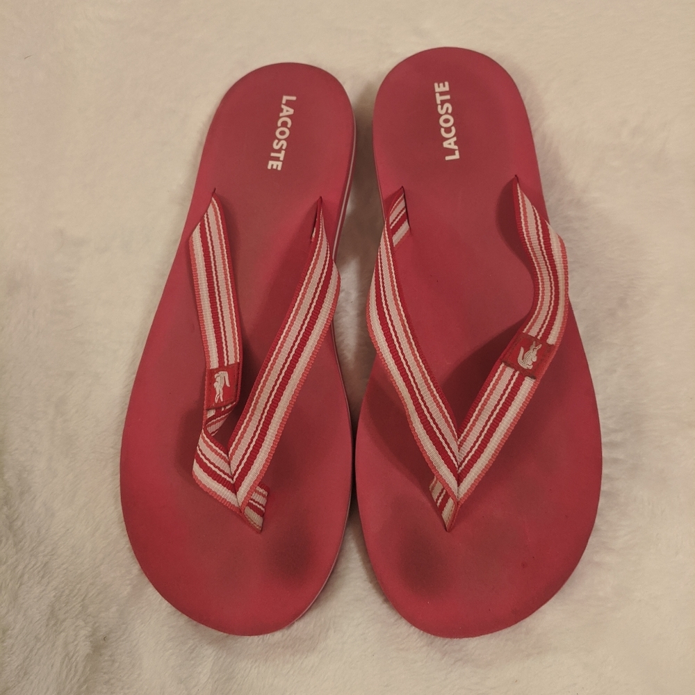 Pink acoste flip flops